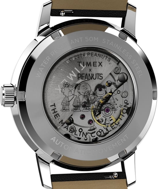 Timex X Peanuts Marlin Saxophonist Herren Schwarz Uhr TW2W68800 - Image 3