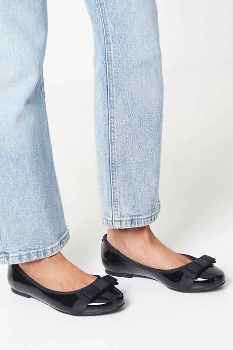 Wide Fit Paris Bow Detail Ballet Pumps - Image 1