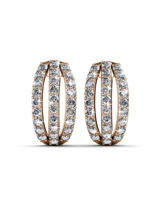 Elegante Ohrringe - Roségold und Kristall - Image 3