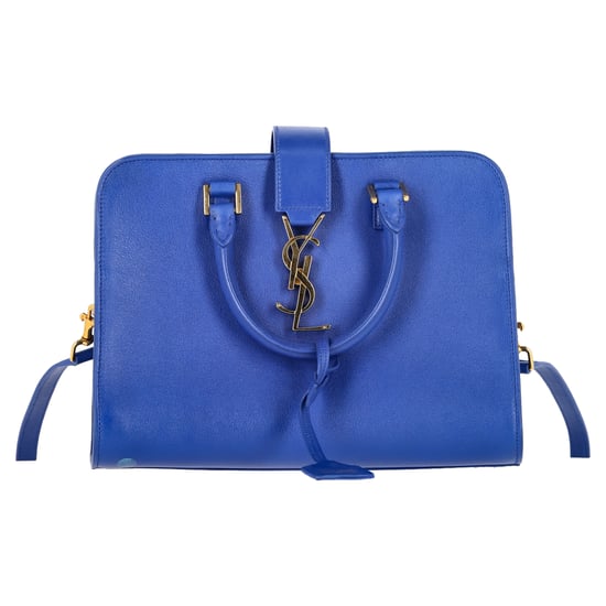 Saint Laurent Baby Monogram Cabas Tote aus blauer Leder - Image 1