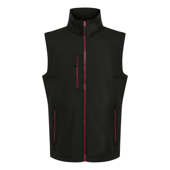 Regatta Mens Navigate Softshell 2 Layer Body Warmer (Black/Classic Red)
