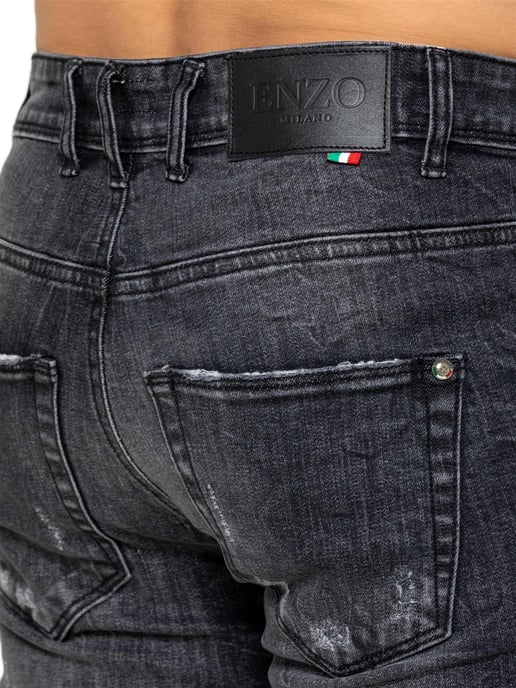 Enzo | Herren Ripped Denim Jeans - Image 5