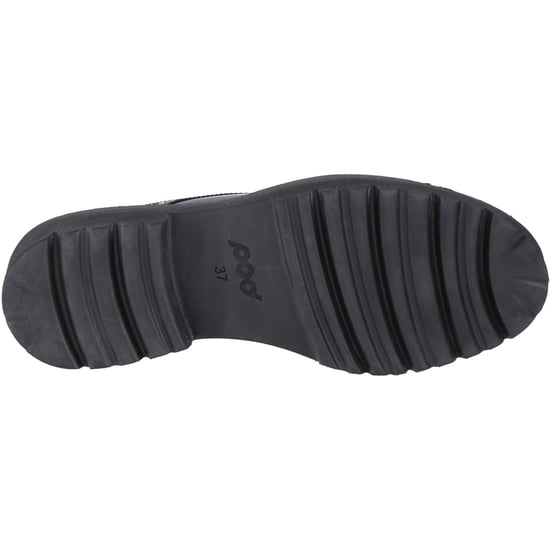 Pod Kortney Kunstleder Damen Schwarz Lack Brogues Schuhe - Image 3