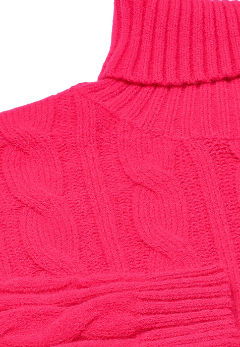 Mymo Rollkragenpullover Damen Rosa - Image 3