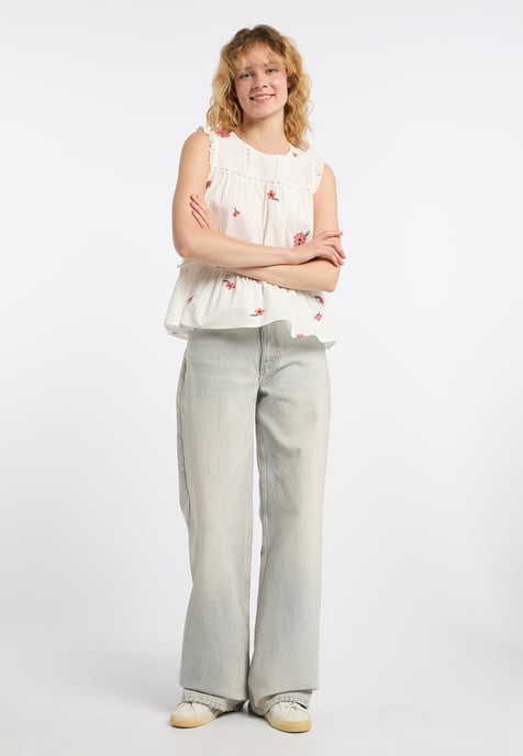 Dreimaster Spitze Damen Wollweiss Koralle - Image 2