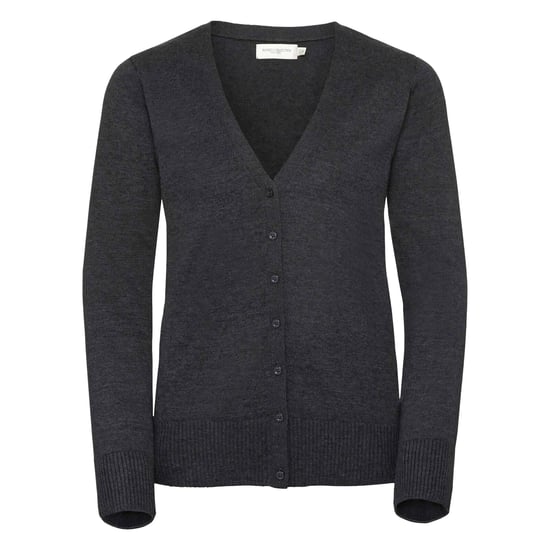 Russell Collection Damen Strickjacke mit V-Ausschnitt (Anthrazit meliert) - Image 1