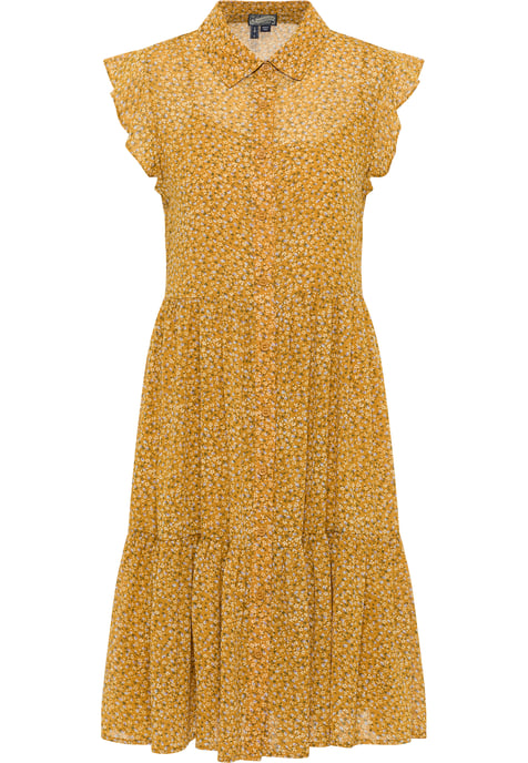Dreimaster Blusenkleid Damen Dunkelgelb Mehrfarbig - Image 1