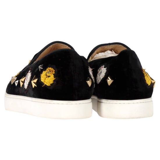 Christian Louboutin Mister Academy Slip-On Sneakers aus schwarzem Samt - Image 5