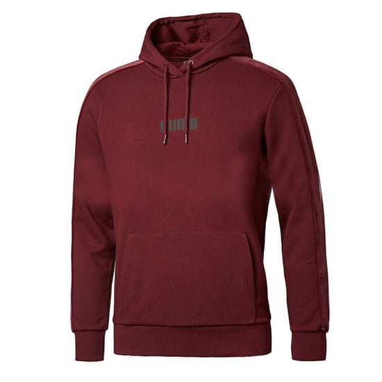 Puma Graphic Logo Long Sleeve Pullover Burgundy Mens Velvet Hoodie 844462 02