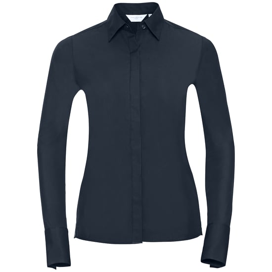 Russell Collection - "Ultimate" Formelles Hemd für Damen Langärmlig (Leuchtend Navy-Blau) - Image 1