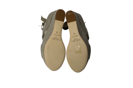 Jimmy Choo Leora Plattformen aus grauem Wildleder-Nubuk - Image 5