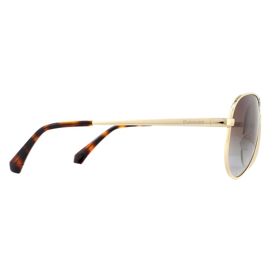 Polaroid Aviator Mens Gold Brown Gradient Polarized Sunglasses
