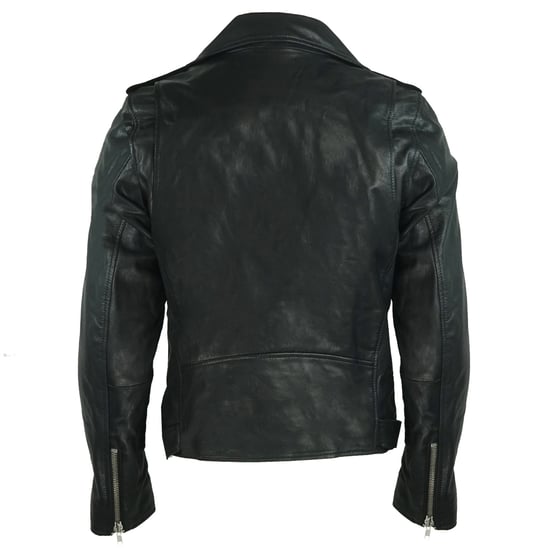 Diesel R-Lumenirok Black Leather Biker Jacket