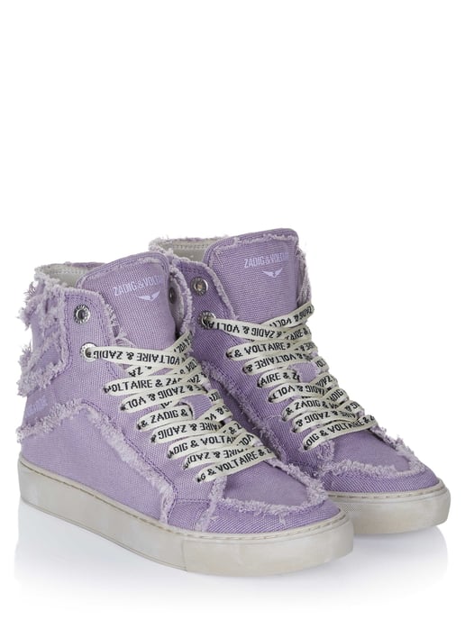 Zadig Voltaire High Flash Canvas Schuhe lila - Image 2