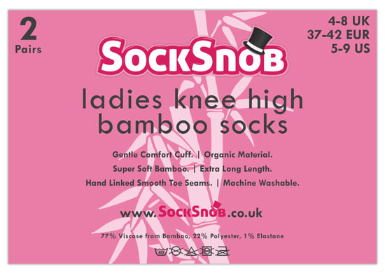 Sock Snob - 2er-Pack Damen atmungsaktiv gemusterte Kniestrümpfe aus Bambus - Image 2