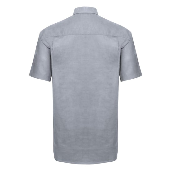 Russell Collection Oxford Herren Hemd, Kurzarm, pflegeleicht (Siblergrau) - Image 2