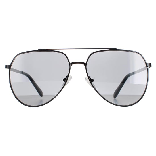 Calvin Klein Aviator Mens Shiny Black Solid Smoke CK20124S