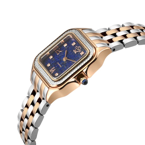 GV2 Milan Women's Blue Lapis Dial, Two toned SS/IPRG Bracelet Watch.