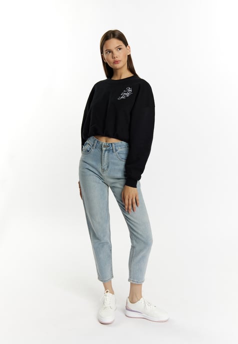 Mymo Sweatshirt kurz Damen schwarz - Image 2
