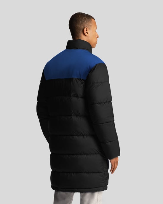 Lyle & Scott – Lange, wattierte Pufferjacke in Schwarz - Image 3