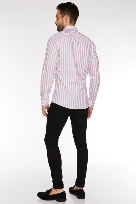 Long Sleeve Shirt with Pink Faded Stripes