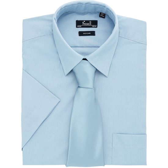 Premier Popelin Herren Hemd, kurzärmlig (Hellblau) - Image 2