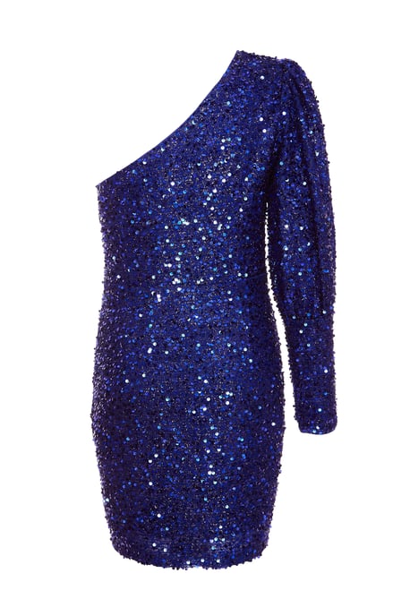 Royal Blue Sequin One Shoulder Mini Dress