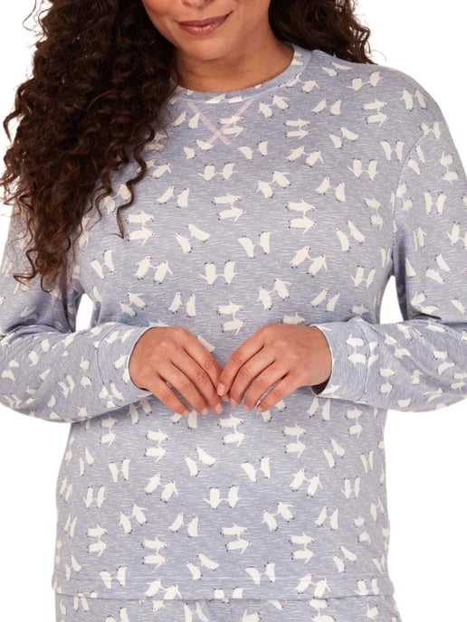 Penguin Print Long Sleeve Pyjama Set