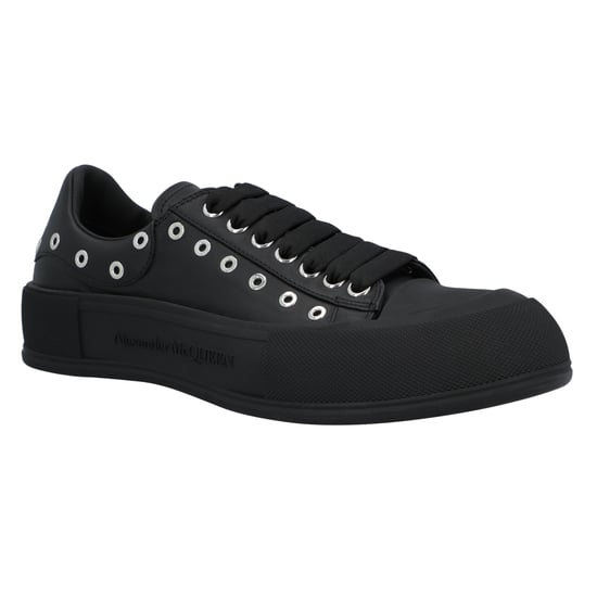 Alexander McQueen Herren Deck Plimsoll in Schwarz/Silber - Image 1