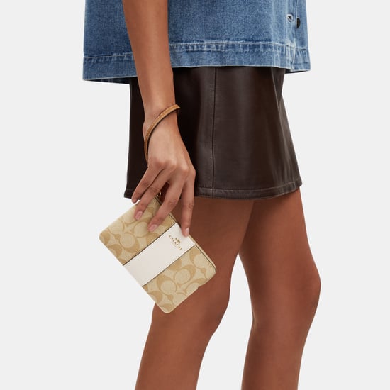 Corner Zip in Signature Canvas with Leather Stripe Bag