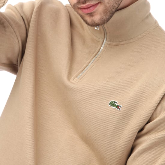 Sweat zip col montant Lacoste Pour Homme en Marron - Image 3