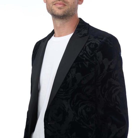 Men's Ted Baker Bathj Velvet Jacquard Rose Blazer in Black