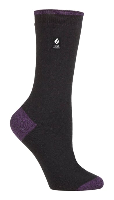 Heat Holders Damen Ultra Lite Thermal Brushed Inner Yarn Design Socken Schwarz/Lila (Oia) - Image 1