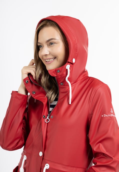 Dreimaster Regenmantel Damen Rot - Image 3