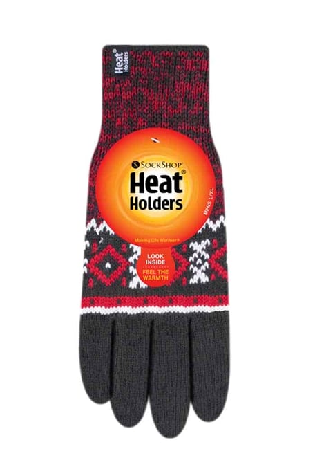 Gestreifte Herren Nordic Fairisle Zig Zag gestrickt Fleece gefüttert warme Handschuhe - Image 2