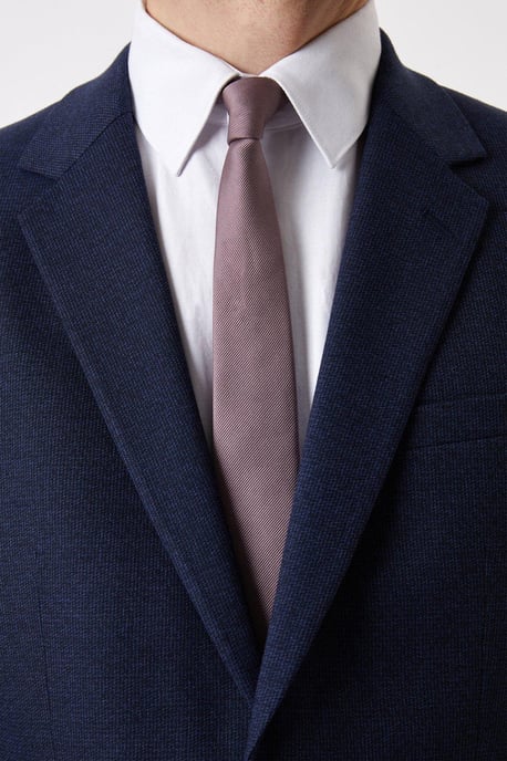Skinny Fit Navy Marl Suit Jacket - Image 5