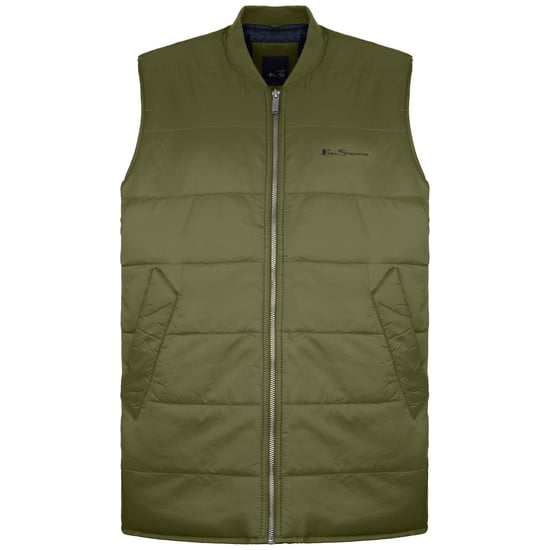 Ben Sherman – Gesteppte Herrenweste in Grün - Image 1