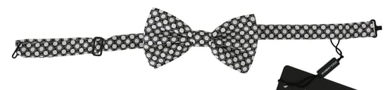 Dolce & Gabbana Männer Schwarz Weiß Kreise Verstellbare Hals Papillon Fliege - Image 1