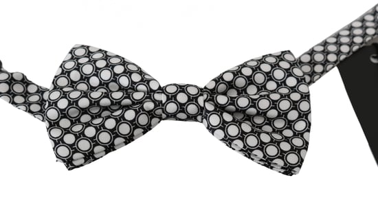Dolce & Gabbana Männer Schwarz Weiß Kreise Verstellbare Hals Papillon Fliege - Image 2