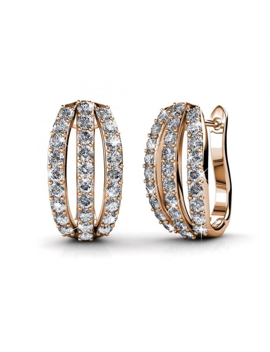 Elegante Ohrringe - Roségold und Kristall - Image 1