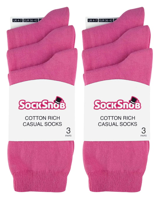 Sock Snob - 6 Paar Damen einfarbige Baumwollsocken - Image 2