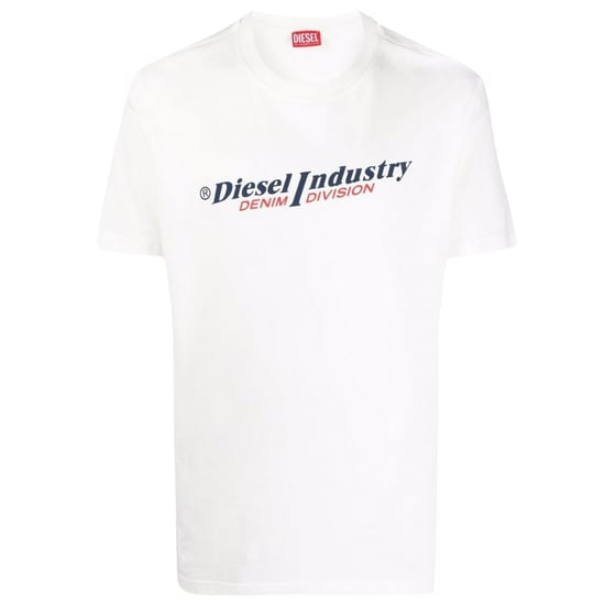Weisses T-Shirt mit Denim-Logo von Diesel Industry - Image 1