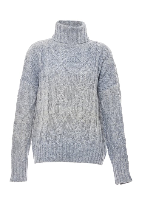 Mymo Rollkragenpullover Damen Blau Wollweiss - Image 1