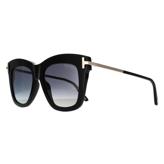 Tom Ford Square Womens Shiny Black Smoke Gradient Polarized - Image 2