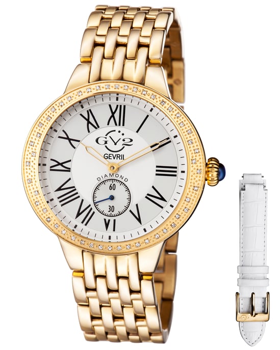 GV2 Siena Damen Schweizer Quarz Diamanten Silber Zifferblatt Edelstahl Uhr - Image 1