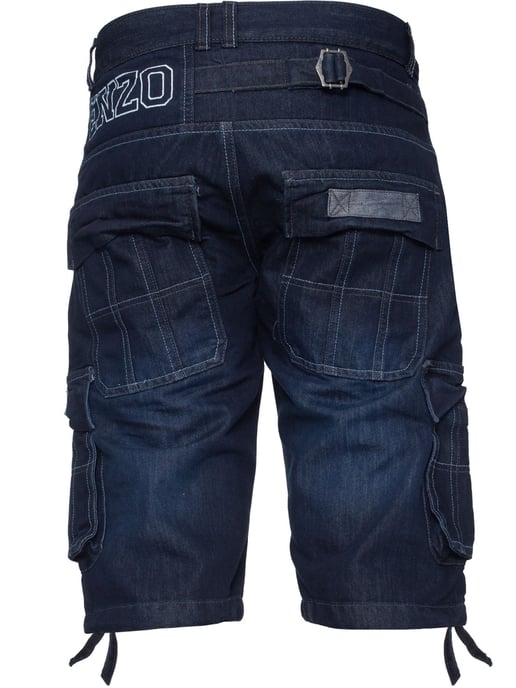 Enzo Herren Cargo Combat Denim Shorts - Image 5