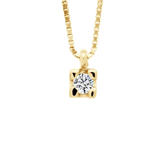DIADEMA - Necklace with Diamonds - Yellow Gold Venetian Chain