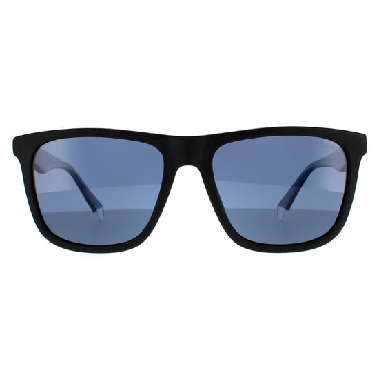 Polaroid Square Unisex Schwarz Transparent Blau Blau Polarisierte Sonnenbrille - Image 1