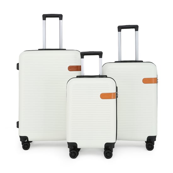 Hardshell Cream Cabin Suitcase Robust ABS Lightweight Luggage Holiday Bag