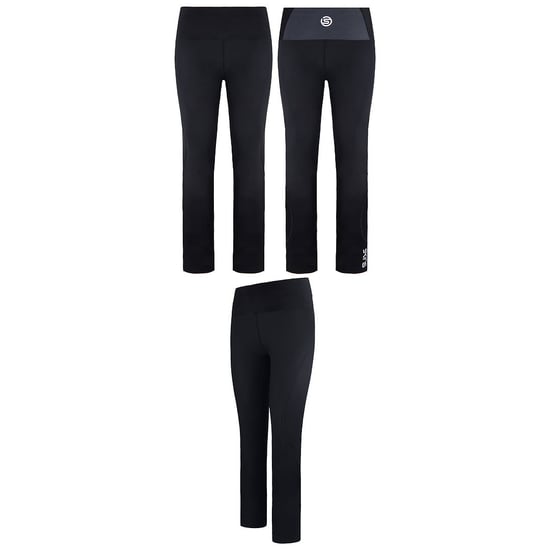 Skins Series-3 Stretch Waist Black Womens Travel Long Leggings ST40300399001